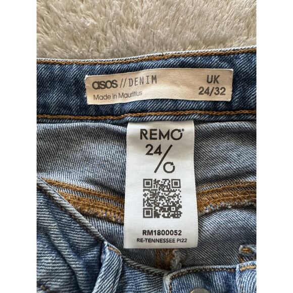 EUC Asos High Rise Mom Jeans Women’s Blue Remo Jeans Denim Size US 0 UK 24/32 - Picture 3 of 6